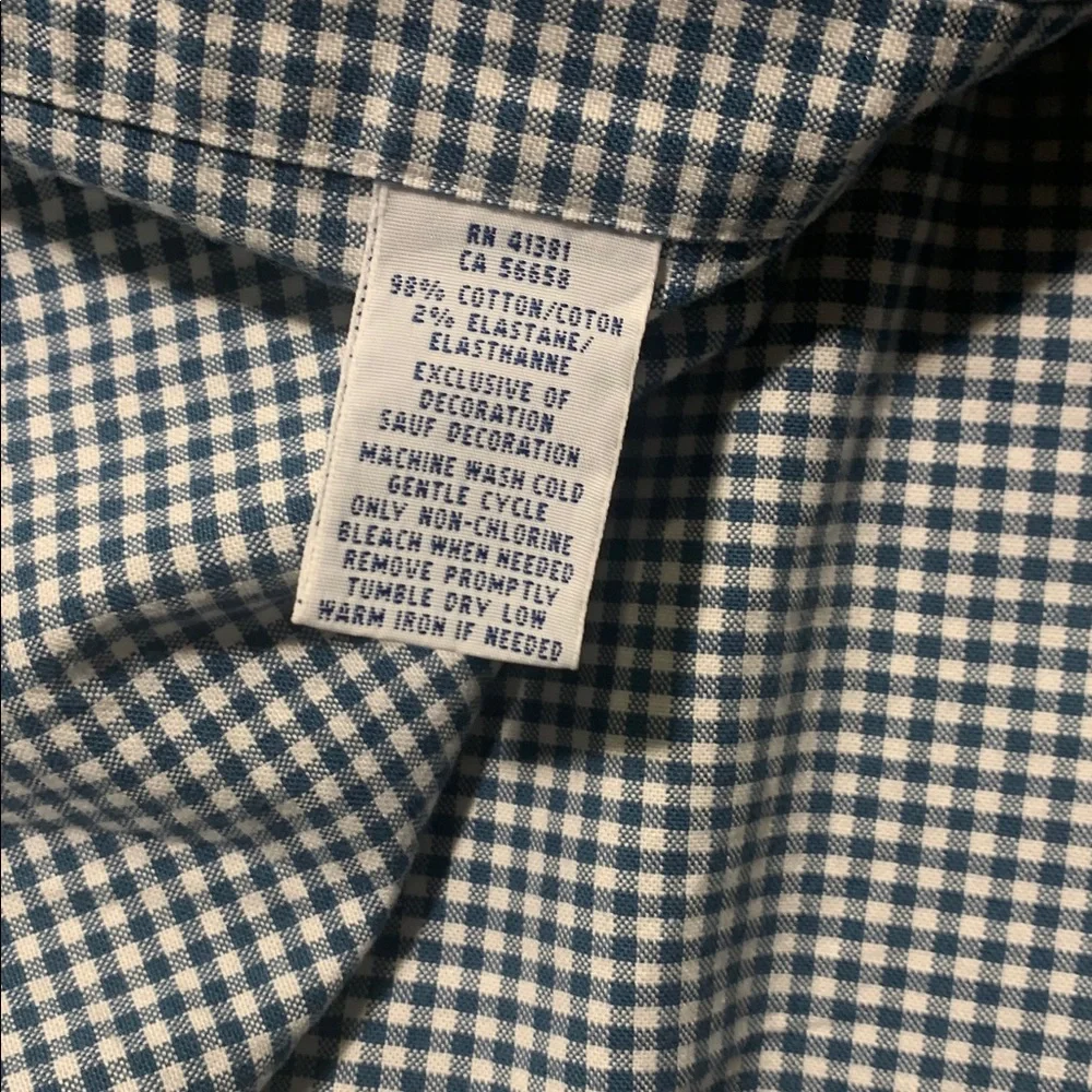 POLO Ralph‎ Lauren Men's Slim Fit Oxford Gr/Blue White Check w Purple Pony XXL